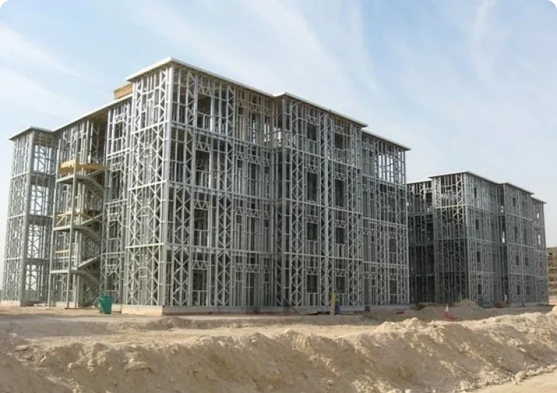 Multi-story building structure in progress